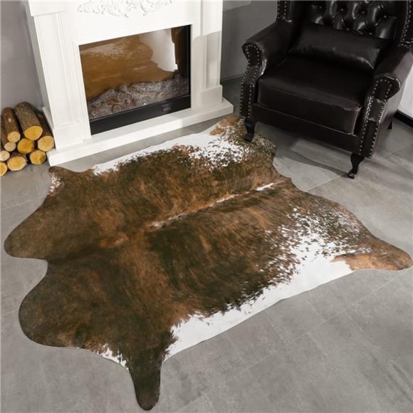 Faux Cowhide Rug Cute Cow Print Rug, Faux Fur Cow Hide Animal Rugs for Bedroom - Picture 6 of 6